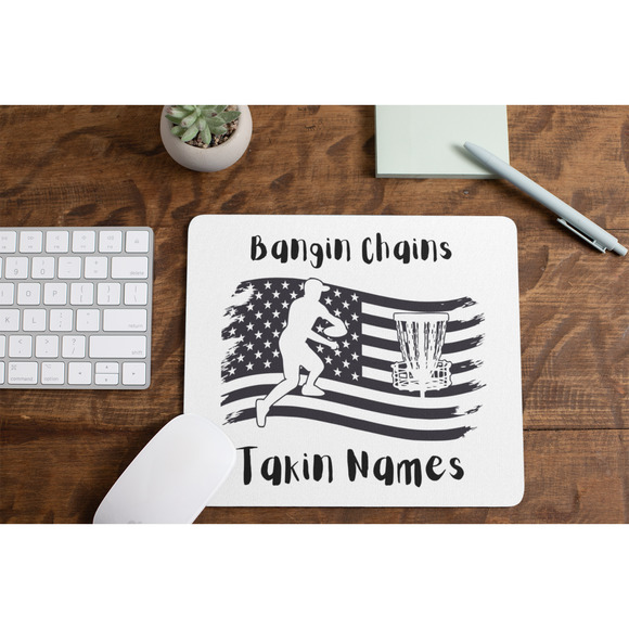 Disc Golf BANGIN CHAINS Mouse Pad Golf Basket Gaming Desk Mat Custom Gift - Picture 2 of 2